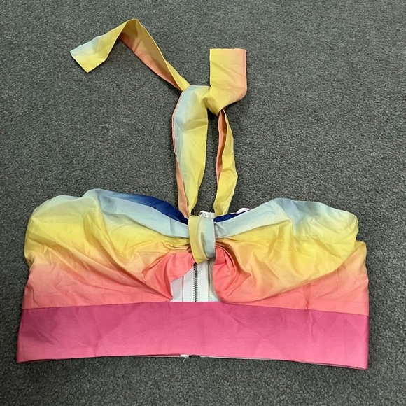 Luxxel: NWT Multicolored necktie crop top - Picture 1 of 5